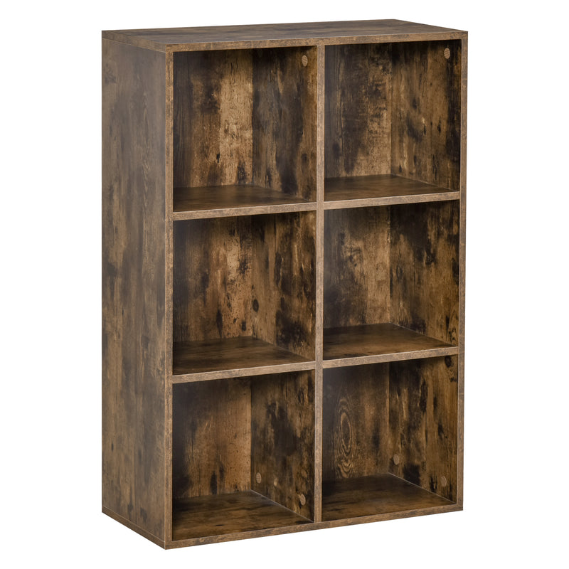 Cubic Cabinet Bookcase Shelves Storage Display for Study, Living Room, Home, office, Rustic Brown