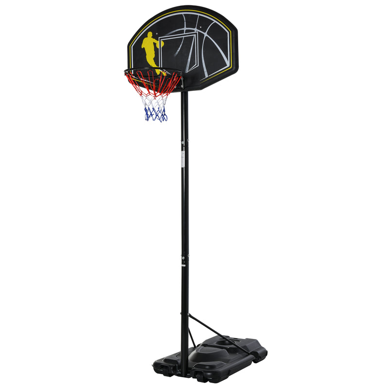 Fully Adjustable Free Standing Portable Basketball Stand Garage Net Hoop Backboard Outdoor Adult Senior Sports Fun Games w/ Wheels