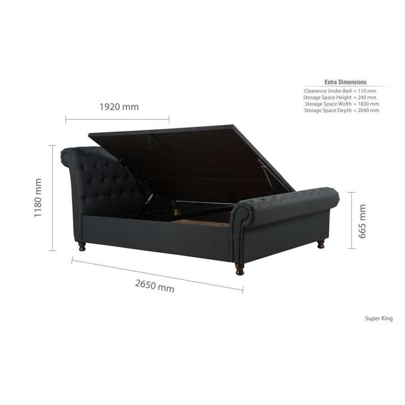 Castello Super King Side Ottoman Bed