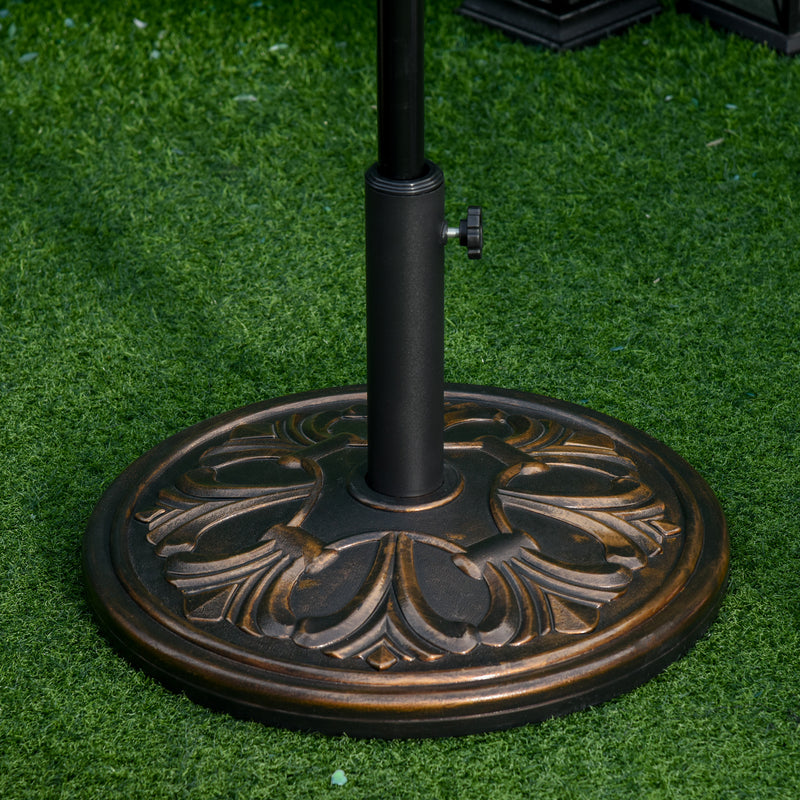 13kg Round Umbrella Base Outdoor Parasol Base Weight Stand Holder for Outdoor Garden Bronze Tone