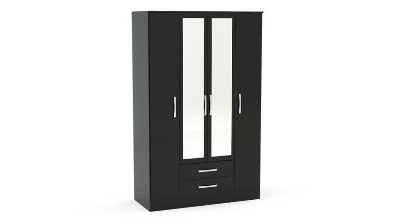 Lynx 4 Door 2 Drawer Wardrobe With Mirror