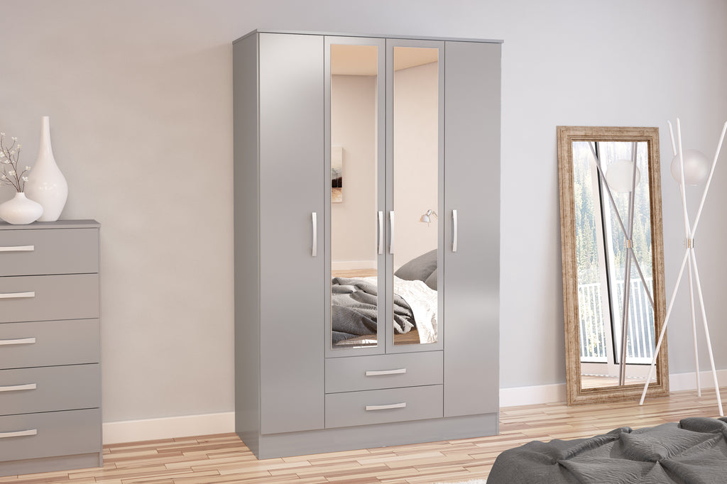 3 door 4 drawer shop wardrobe with mirror