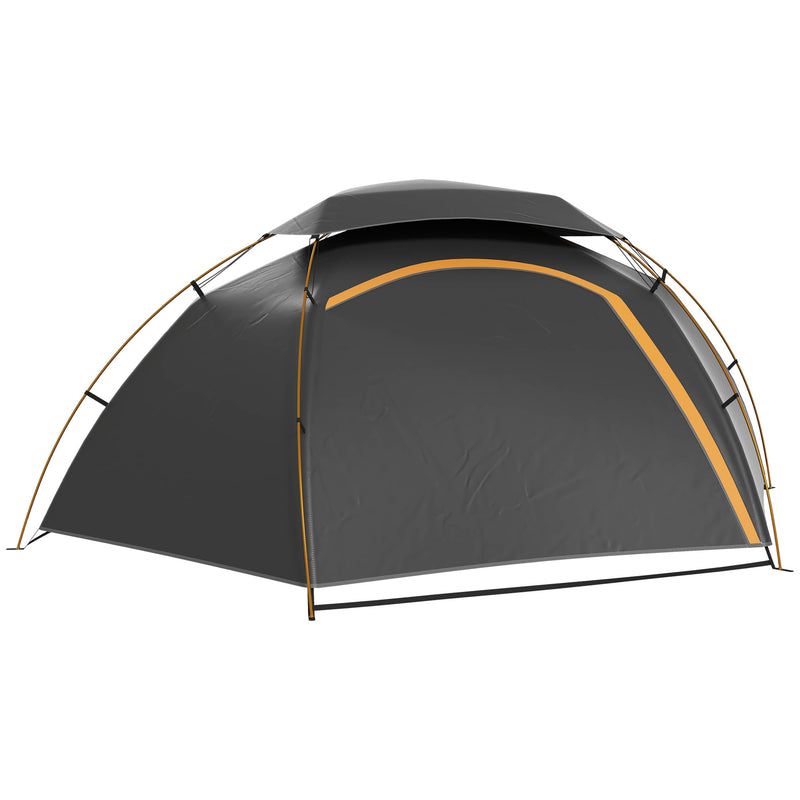 Aluminium Frame Camping Tent Dome Tent with Removable Rainfly, 2000mm Waterproof, for 1-2 Man, Grey