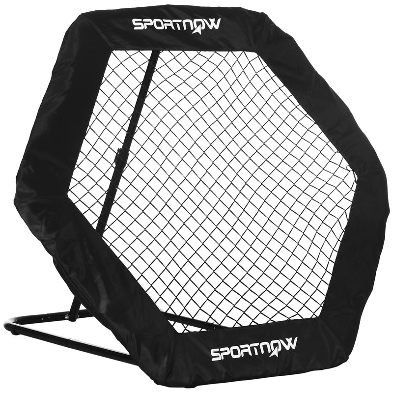 Football Rebounder Net with 5 Adjustable Angles, Foldable Football Kickback Target Goal for Play Training Teaching, Indoor and Outdoor Use