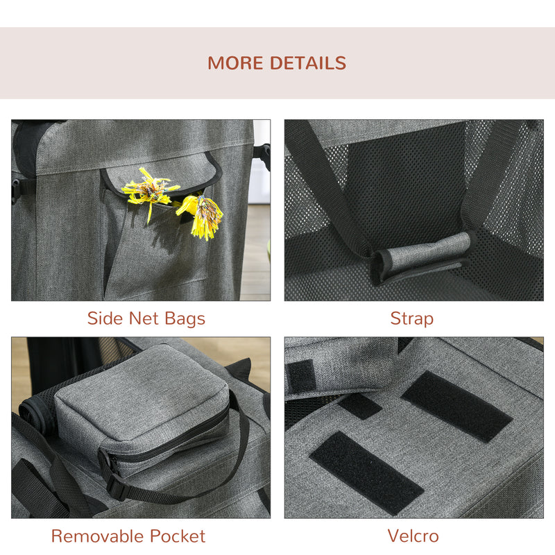 Oxford Fabric Folding Pet Carrier Bag Grey