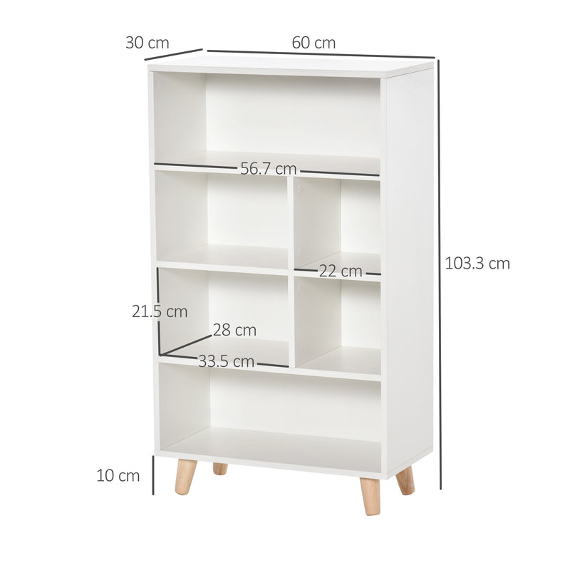 Bookcase Modern Bookshelf Display Cabinet Cube Storage Unit for Home Office Living Room Study White