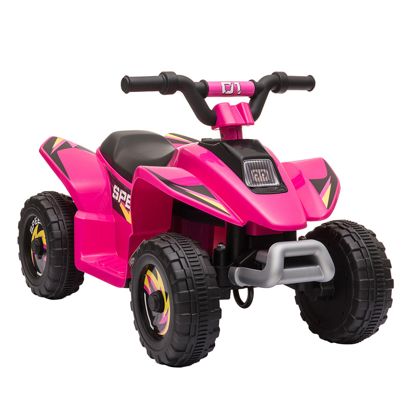 6V Kids Electric Ride on Car ATV Toy Quad Bike Four Big Wheels w/ Forward Reverse Functions Toddlers for 18-36 Months Old Pink