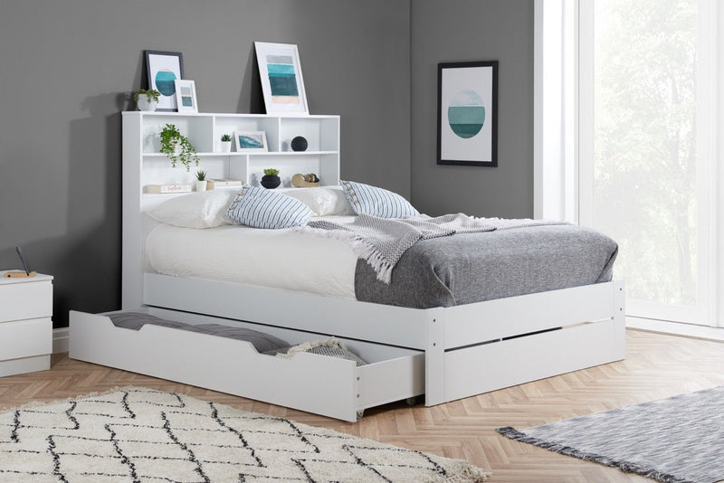 Alfie Double Storage Bed White - Bedzy Limited Cheap affordable beds united kingdom england bedroom furniture