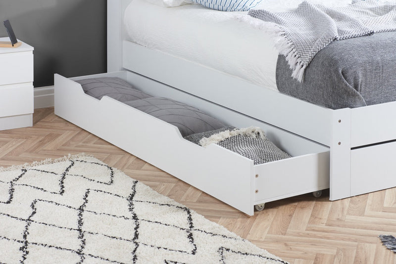 Alfie Double Storage Bed White - Bedzy Limited Cheap affordable beds united kingdom england bedroom furniture