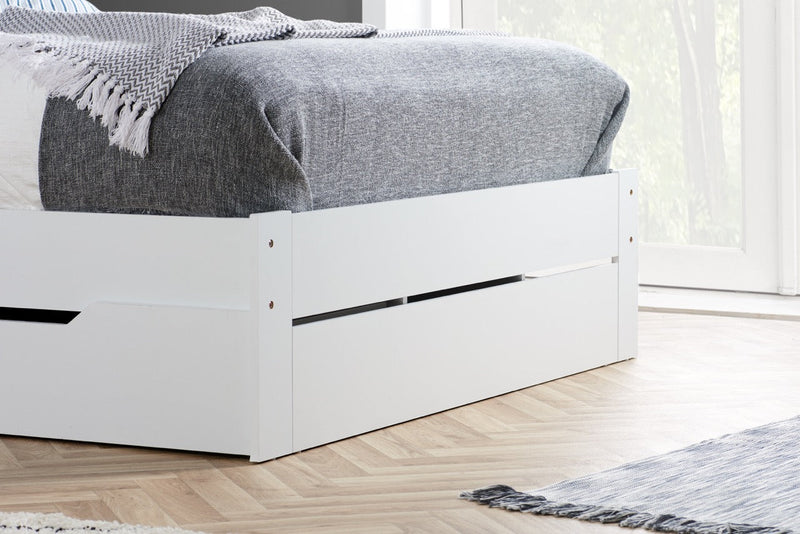 Alfie Double Storage Bed White - Bedzy Limited Cheap affordable beds united kingdom england bedroom furniture