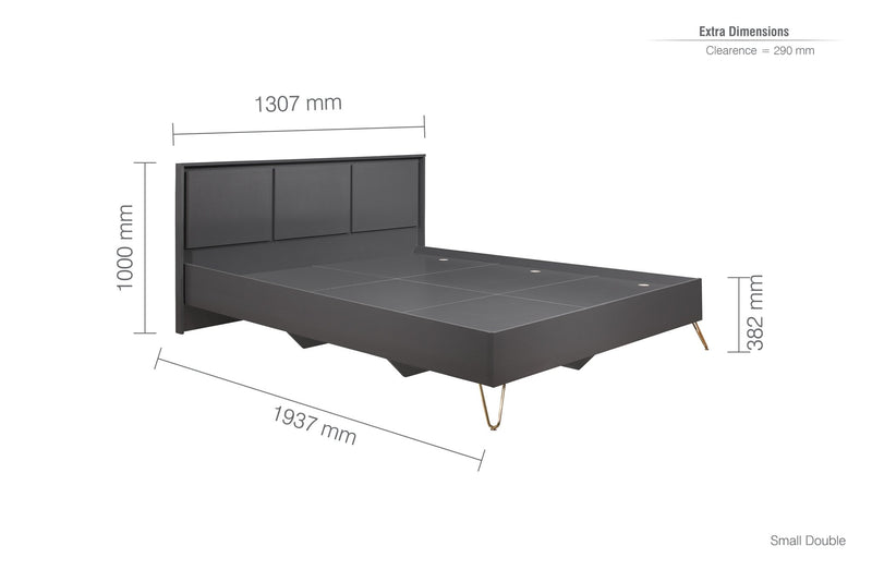 Arlo Small Double Bed Grey - Bedzy Limited Cheap affordable beds united kingdom england bedroom furniture
