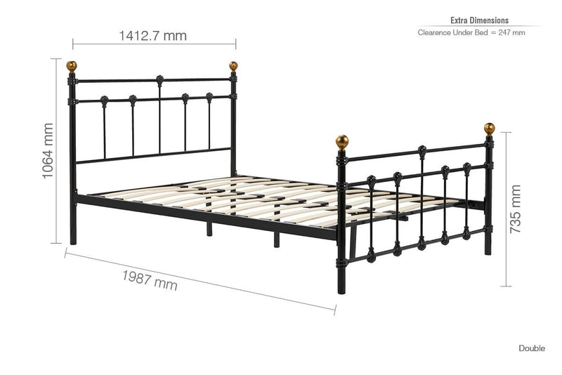 Atlas Double Bed Black - Bedzy Limited Cheap affordable beds united kingdom england bedroom furniture