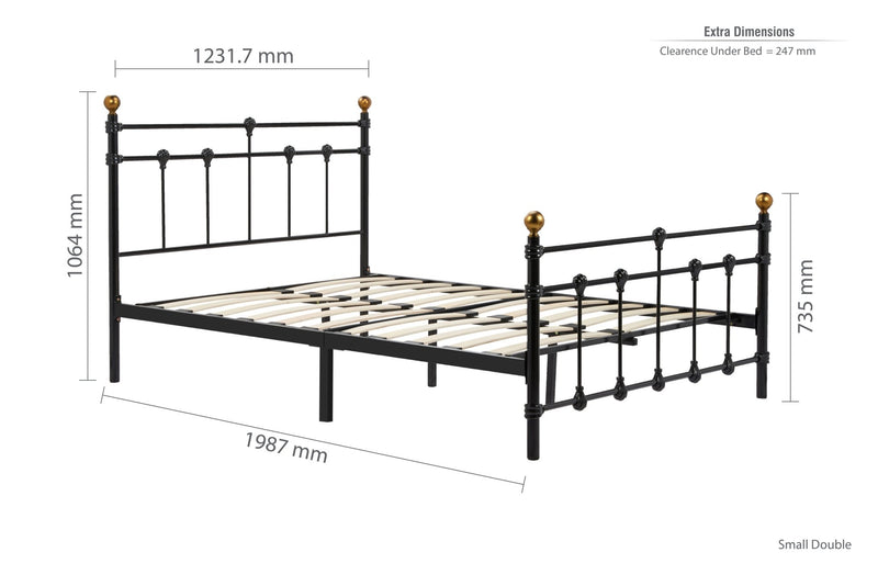 Atlas Small Double Bed Black - Bedzy Limited Cheap affordable beds united kingdom england bedroom furniture