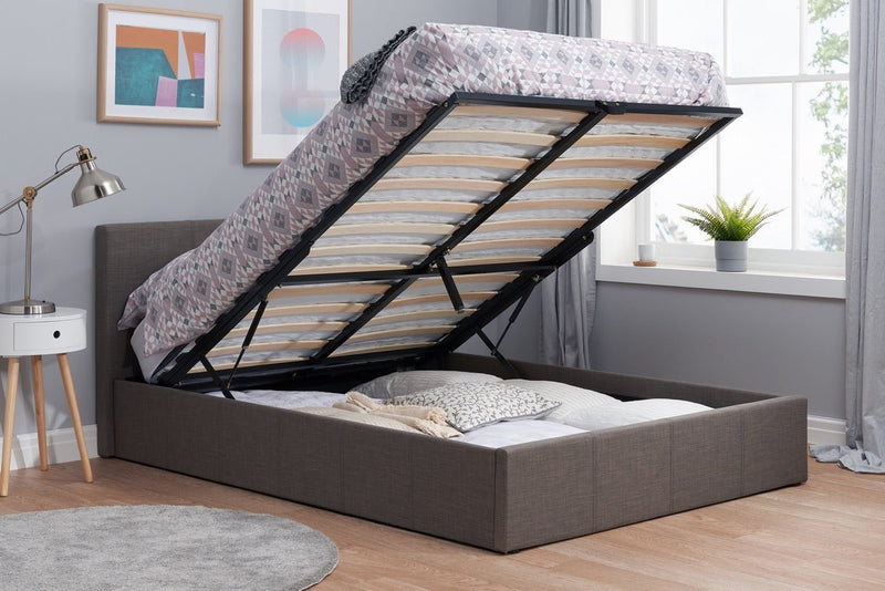 Berlin King Ottoman Bed Grey - Bedzy Limited Cheap affordable beds united kingdom england bedroom furniture
