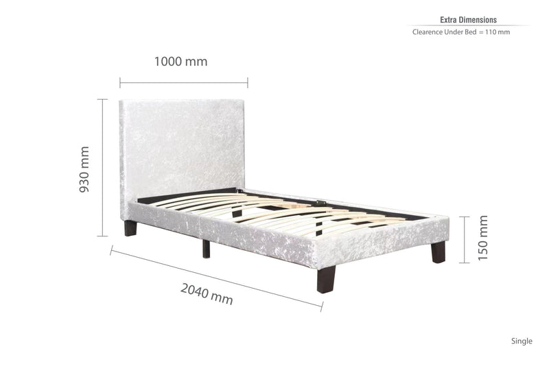 Berlin Single Bed - Grey - Bedzy Limited Cheap affordable beds united kingdom england bedroom furniture