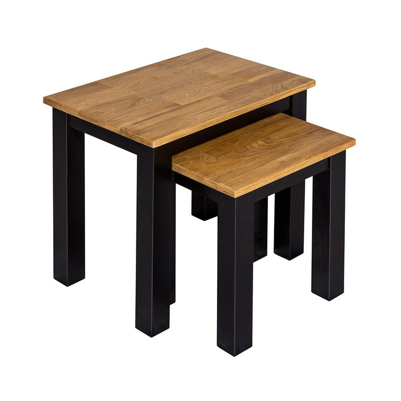 Copenhagen Nest of Tables Black Frame-Oiled Wood - Bedzy Limited Cheap affordable beds united kingdom england bedroom furniture
