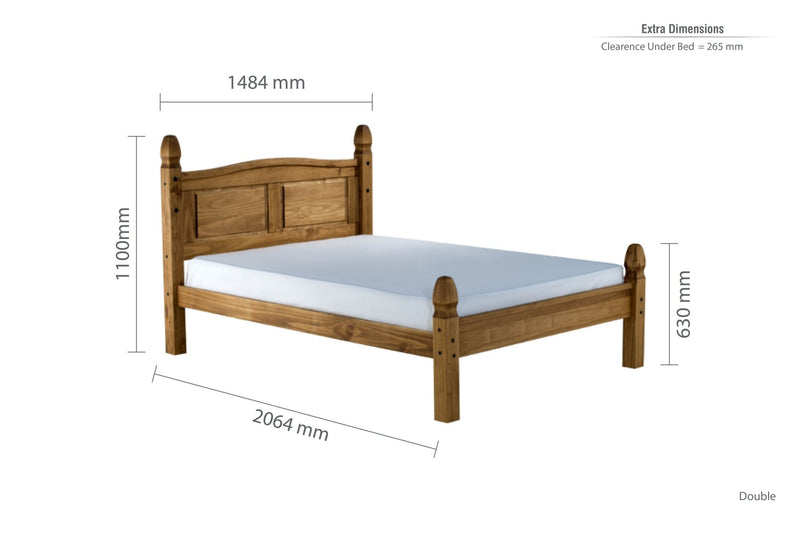 Corona Low End Double Bed Brown - Bedzy Limited Cheap affordable beds united kingdom england bedroom furniture