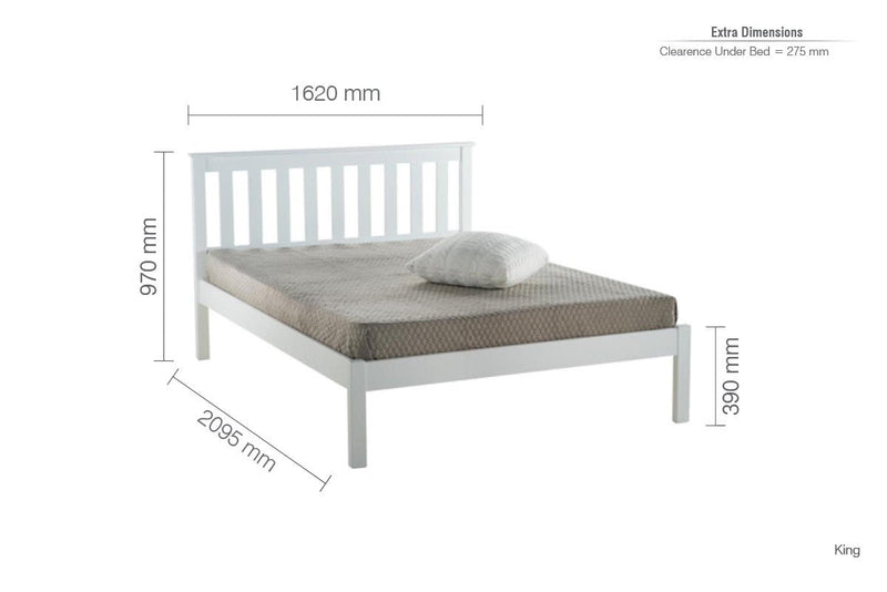 Denver King Bed White - Bedzy Limited Cheap affordable beds united kingdom england bedroom furniture