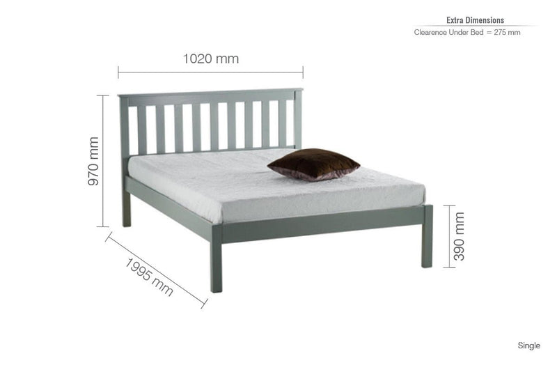 Denver Single Bed - Grey Pine - Bedzy Limited Cheap affordable beds united kingdom england bedroom furniture