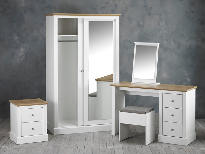 Devon 2 Door Sliding Wardrobe White - Bedzy Limited Cheap affordable beds united kingdom england bedroom furniture