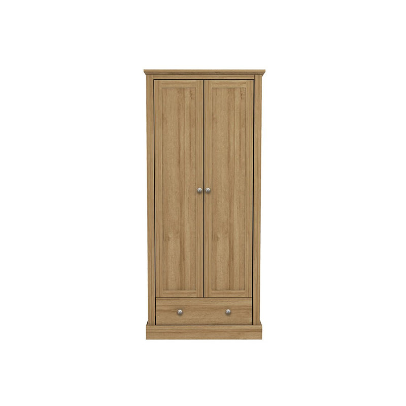 Devon 2 Door Wardrobe Oak - Bedzy Limited Cheap affordable beds united kingdom england bedroom furniture