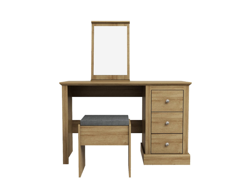Devon Dressing Table Set Oak - Bedzy Limited Cheap affordable beds united kingdom england bedroom furniture