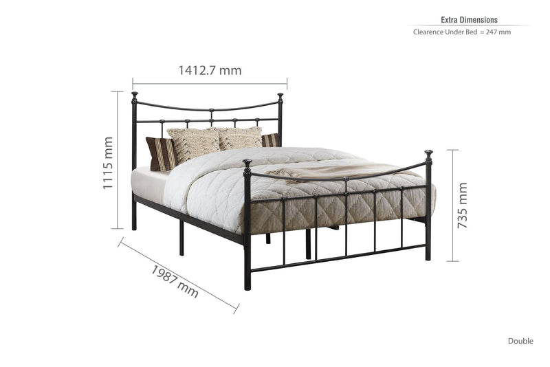 Emily Double Bed Black - Bedzy Limited Cheap affordable beds united kingdom england bedroom furniture