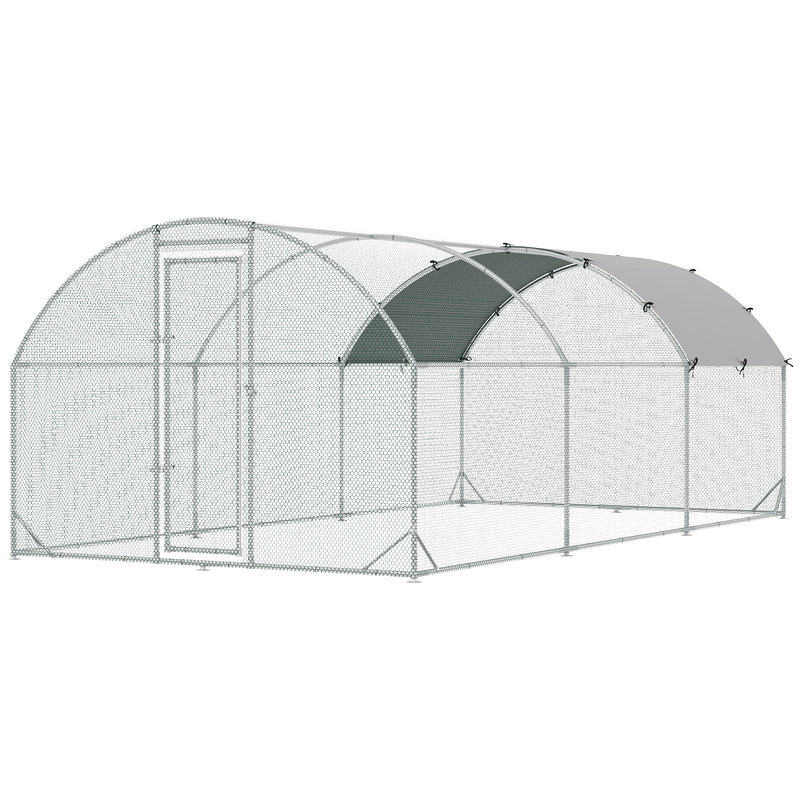 Galvanised Chicken Coop Hen House w/ Cover 5.7 x 2.8 x 2m