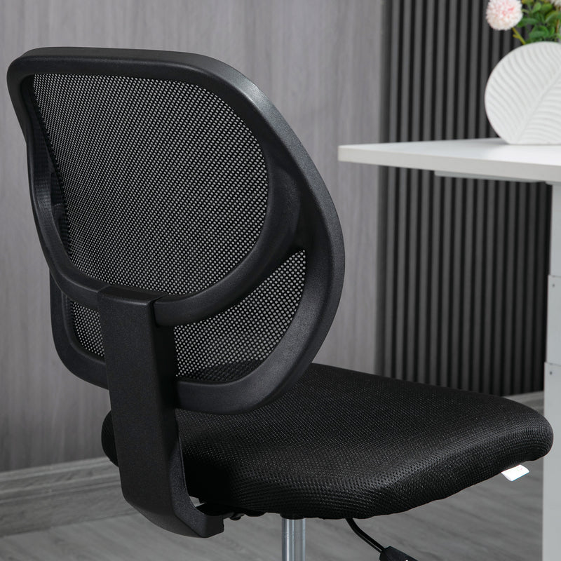 Ergonomic Mesh Standing Desk Chair with Adjustable Footrest Ring and Seat Height Black