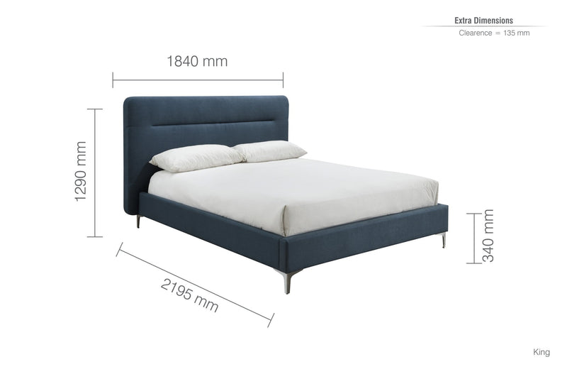 Finn King Bed Blue - Bedzy Limited Cheap affordable beds united kingdom england bedroom furniture