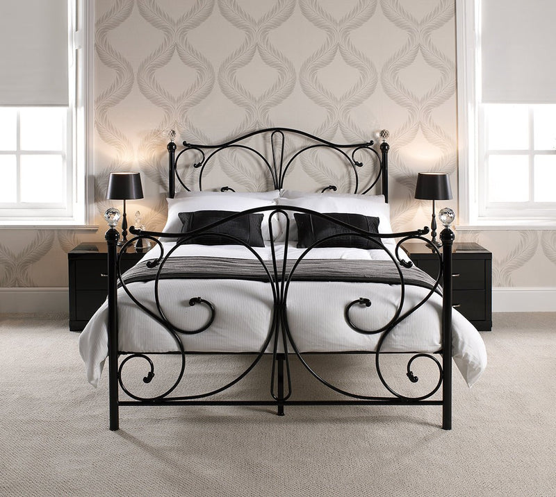 Florence 4.6 Double Bed Black - Bedzy Limited Cheap affordable beds united kingdom england bedroom furniture