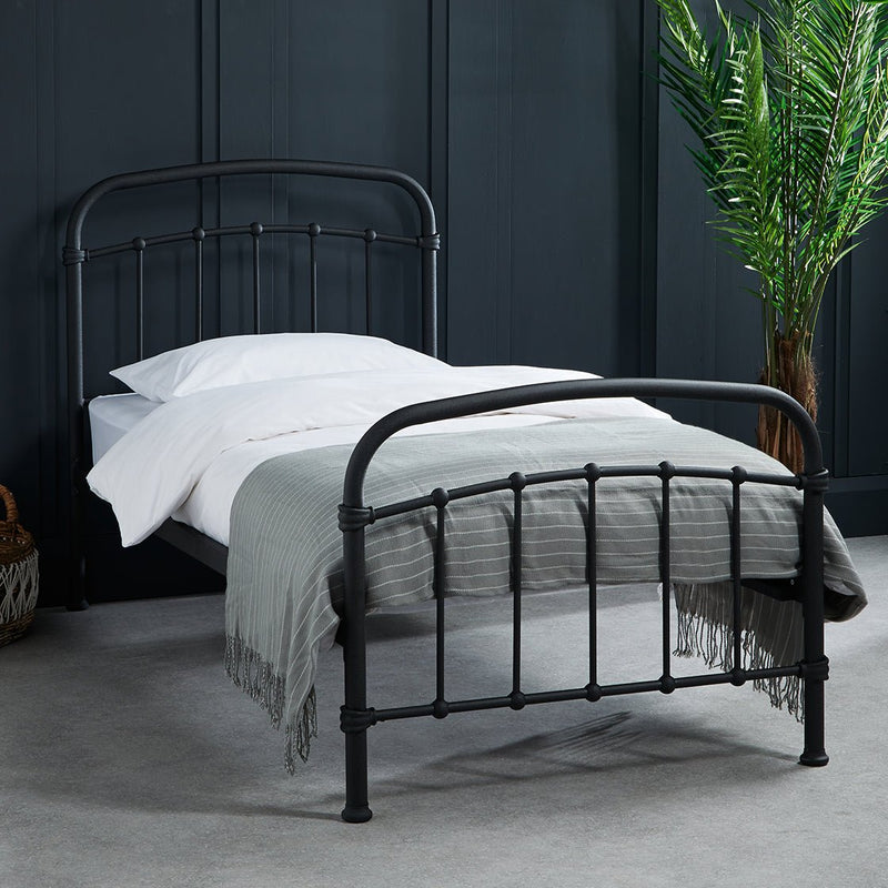 Halston 3.0 Single Black Bed - Bedzy Limited Cheap affordable beds united kingdom england bedroom furniture