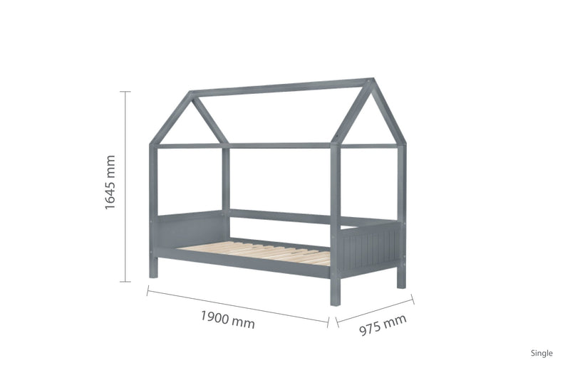 Home Single Bed - Grey - Bedzy Limited Cheap affordable beds united kingdom england bedroom furniture