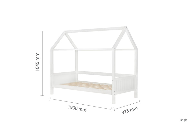 Home Single Bed - White - Bedzy Limited Cheap affordable beds united kingdom england bedroom furniture