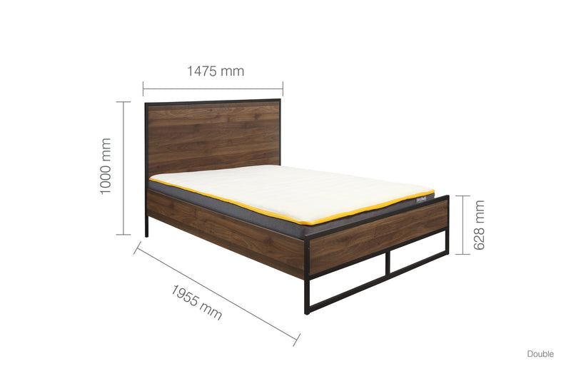 Houston Double Bed Brown - Bedzy Limited Cheap affordable beds united kingdom england bedroom furniture