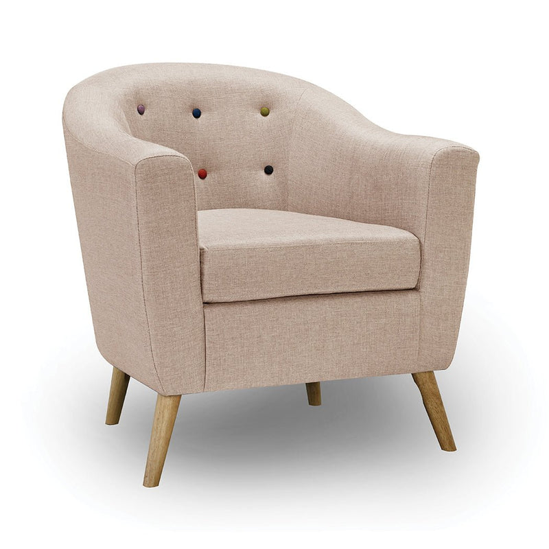Hudson Chair With Buttons Beige - Bedzy Limited Cheap affordable beds united kingdom england bedroom furniture