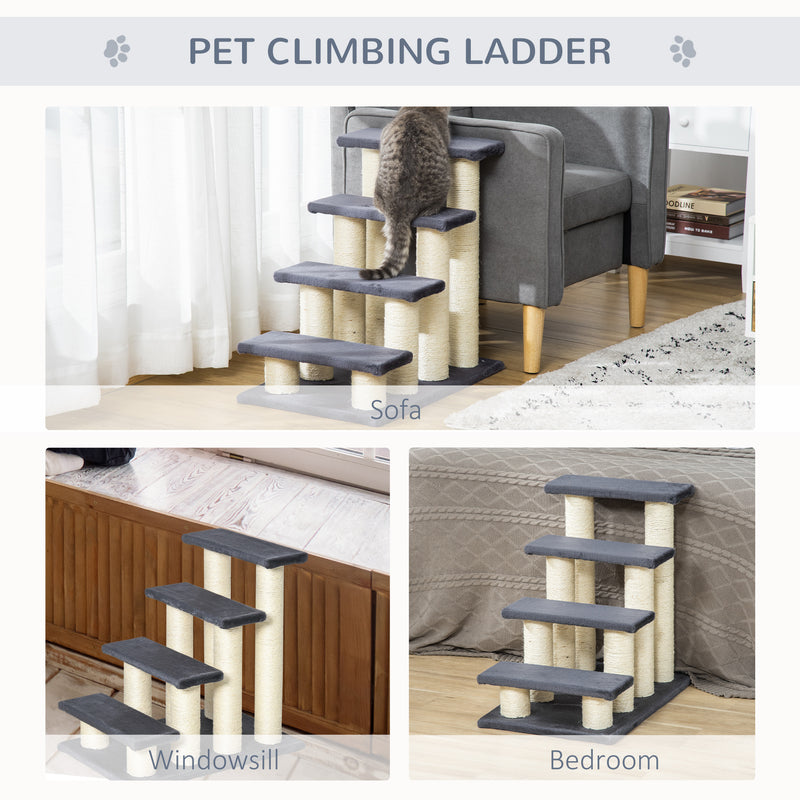 Pet Stairs 4 Steps Dog Cat Little Older Animal Climb Ladder Navy Blue