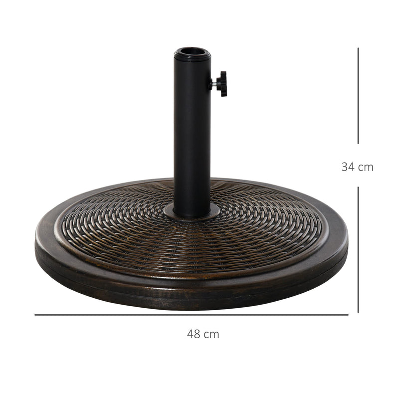 Offset Patio Umbrella Cement Base Stand Cantilever Parasol Holder Weight, Fits 35mm/38mm/48mm, Black