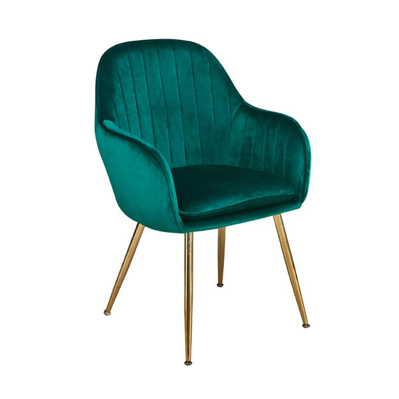 Lara Dining Chair Forest Green With Gold Legs ((Pack of 2) - Bedzy Limited Cheap affordable beds united kingdom england bedroom furniture