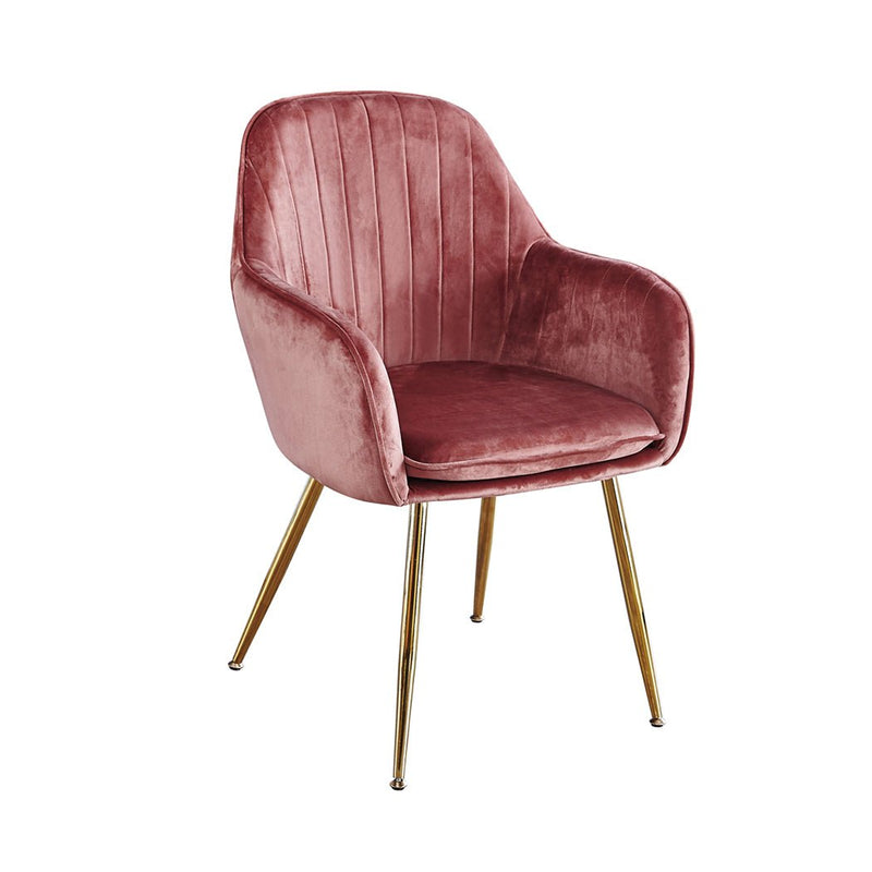 Lara Dining Chair Vintage Pink With Gold Legs (Pack of 2) - Bedzy Limited Cheap affordable beds united kingdom england bedroom furniture