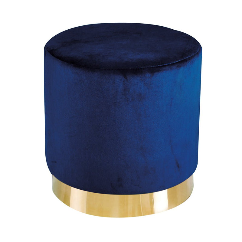 Lara Pouffe Royal Blue Velvet (Pack of 1) - Bedzy Limited Cheap affordable beds united kingdom england bedroom furniture