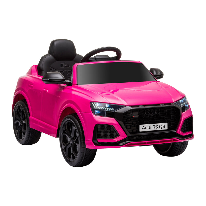 Compatible 6V Battery-powered Kids Electric Ride On Car Audi RS Q8 Toy with Parental Remote Control Music Lights USB MP3 Bluetooth Pink
