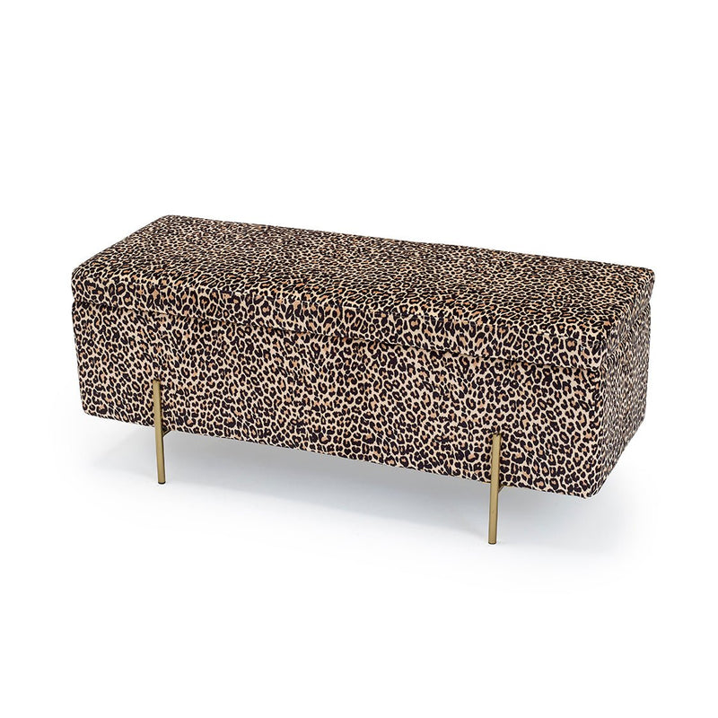 Lola Storage Ottoman Leopard Print - Bedzy Limited Cheap affordable beds united kingdom england bedroom furniture