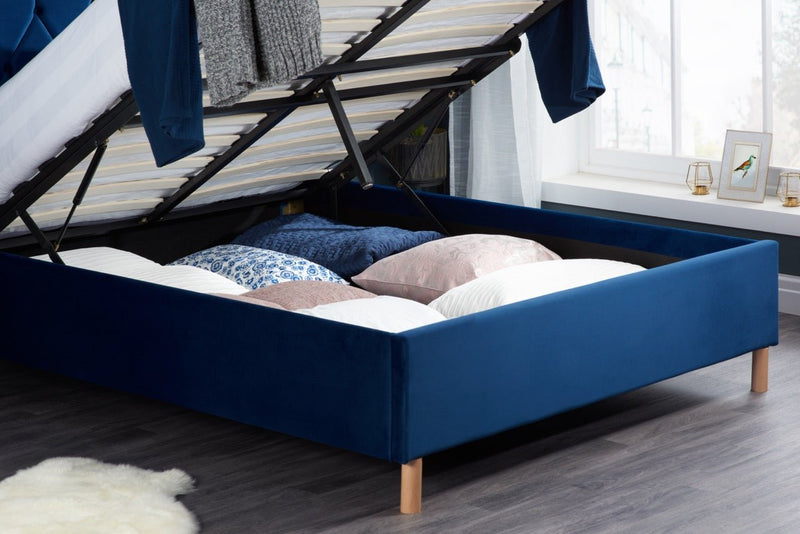 Loxley King Ottoman Bed Blue - Bedzy Limited Cheap affordable beds united kingdom england bedroom furniture