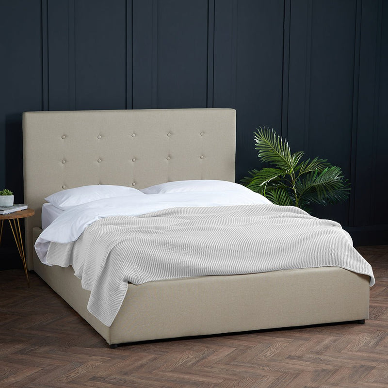 Lucca 4.6 Double Bed Beige - Bedzy Limited Cheap affordable beds united kingdom england bedroom furniture
