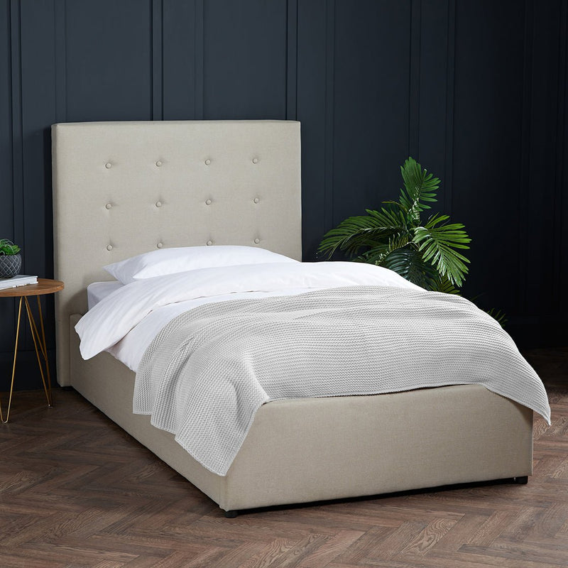 Lucca Plus 3.0 Single Bed Beige - Bedzy Limited Cheap affordable beds united kingdom england bedroom furniture