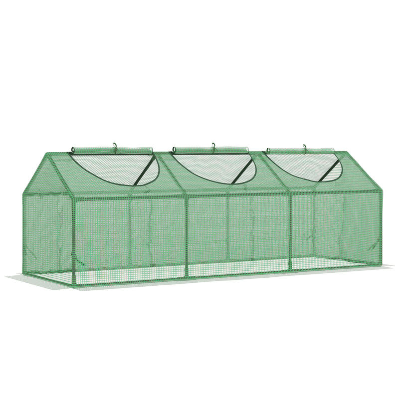Mini Greenhouse, Small Plant Grow House for Outdoor with Durable PE Cover, Observation Windows, 180 x 60 x 60 cm, Green