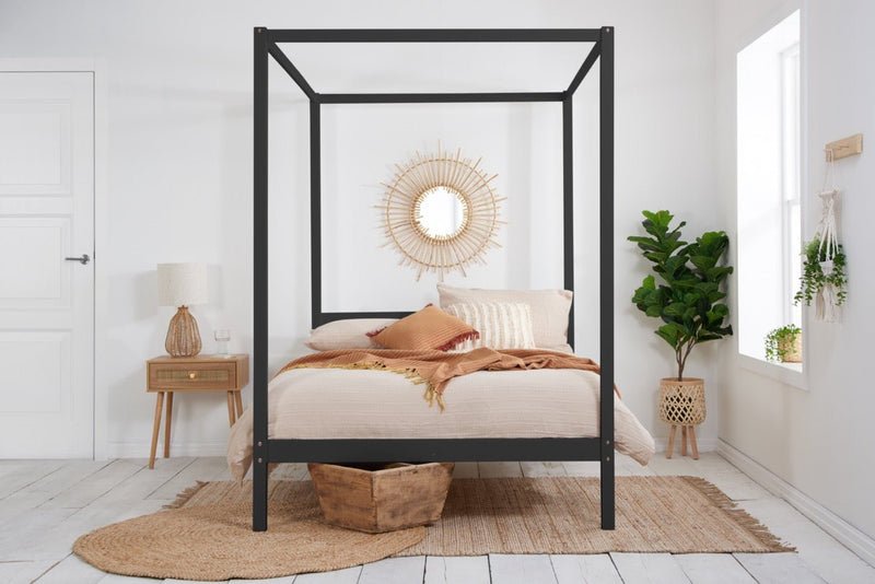 Mercia Four Poster King Bed Black - Bedzy Limited Cheap affordable beds united kingdom england bedroom furniture