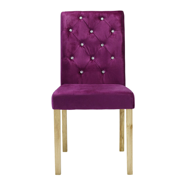 Paris Chair Purple Velvet (Pack of 2) - Bedzy Limited Cheap affordable beds united kingdom england bedroom furniture