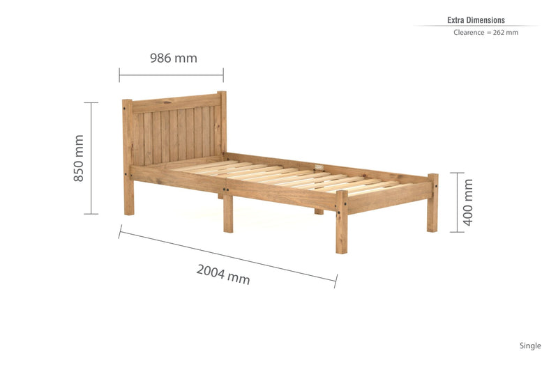 Rio Single Bed - Brown Pine - Bedzy Limited Cheap affordable beds united kingdom england bedroom furniture